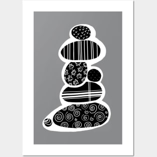 Sea stones or abstract ornament? Black and white graphics Posters and Art